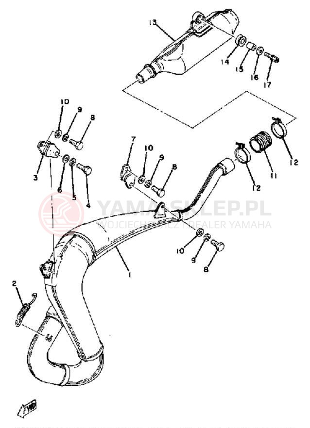 Schemat "Wydech końcowy" do Yamaha YZ250F