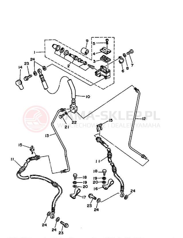 Schemat "Pompa hamulcowa przednia" do Yamaha BIG BEAR 4WD YFM350FWB_