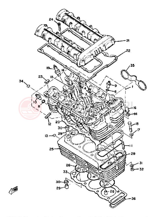 Schemat "głowica" do Yamaha XS850LH