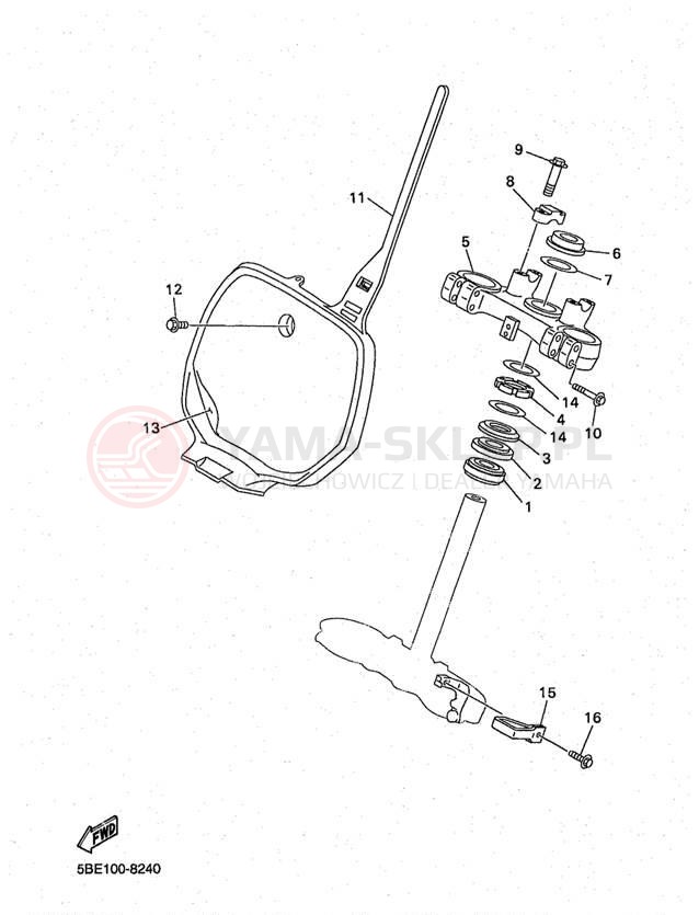 Schemat "Półki zawieszenia" do Yamaha YZ400 YZ400FK