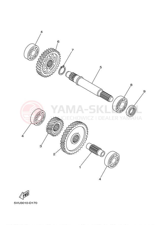 Schemat "Skrzynia biegów " do Yamaha TMAX XP500YL