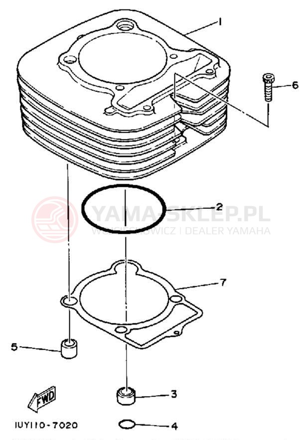 Schemat "cylinder" do Yamaha WARRIOR YFM350XB
