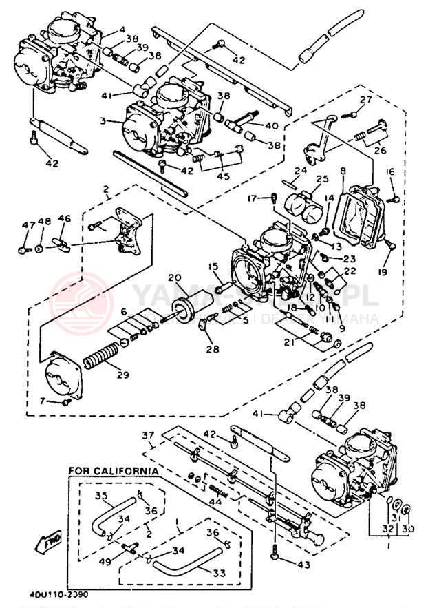 Schemat "Gaźnik" do Yamaha SECA II XJ600SDC/XJ600SD