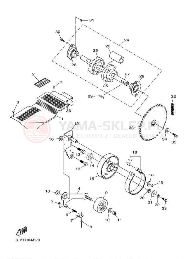 Schemat "Układ napędowy" do Yamaha SRX120 SRX120EL