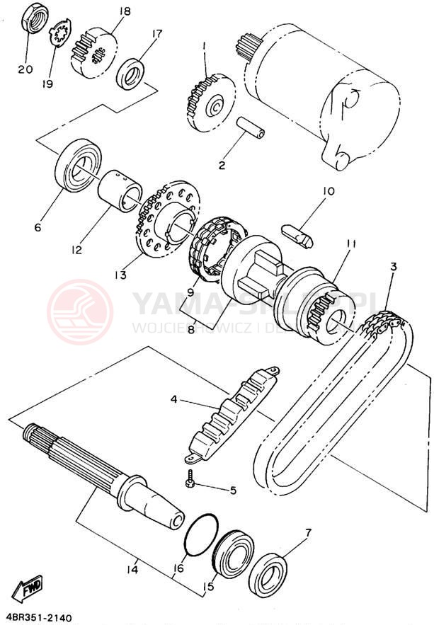 Schemat "rozrusznik" do Yamaha SECA II XJ600SFC/XJ600SF