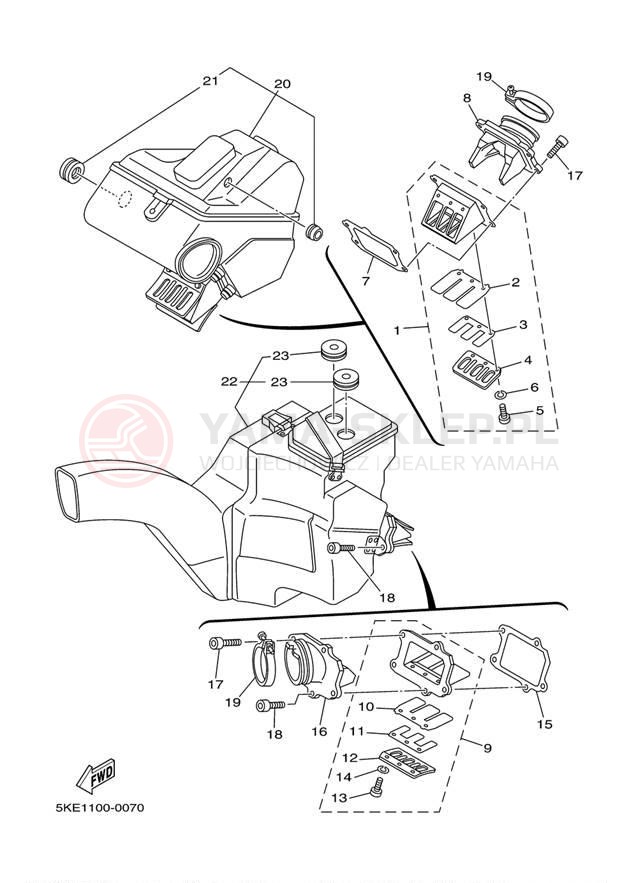 Schemat "Wtrysk paliwa" do Yamaha TZ250 TZ250M