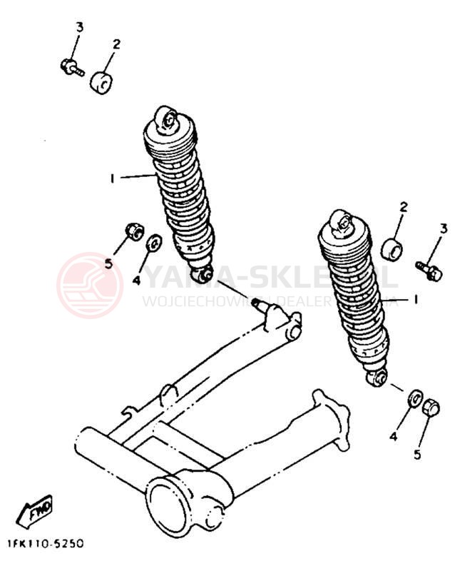 Schemat "zawieszenie tył" do Yamaha V-MAX 1200 VMX12B/VMX12BC