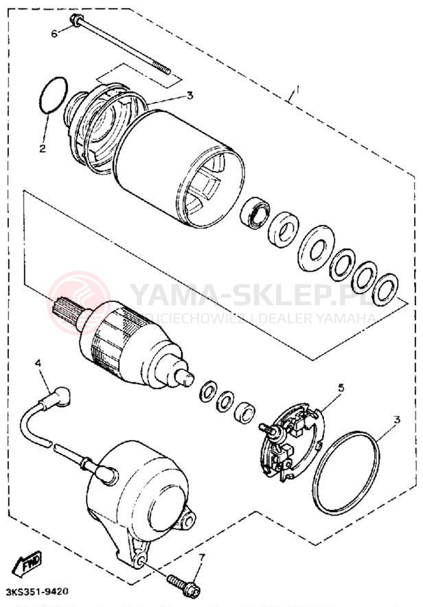 Schemat "rozrusznik" do Yamaha FZR1000A/FZR1000AC