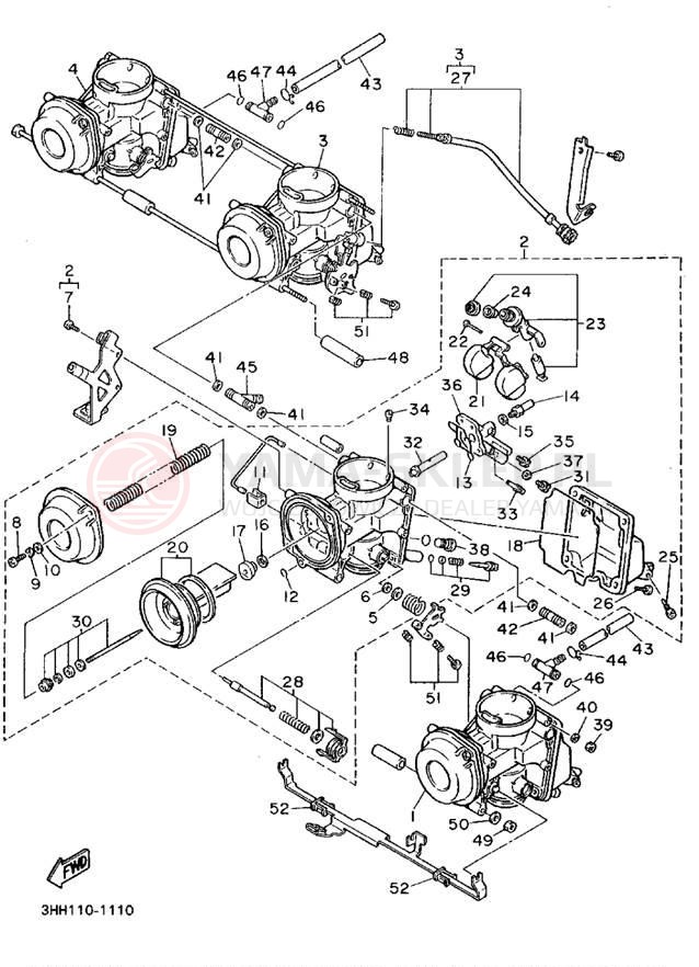 Schemat "Gaźnik" do Yamaha FZR600RF