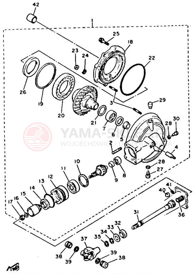 Schemat "Wał napędowy" do Yamaha VIRAGO 750 XV750B/XV750BC
