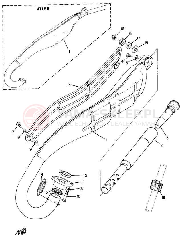 Schemat "Wydech końcowy" do Yamaha ATM1B/CT1B/AT1B