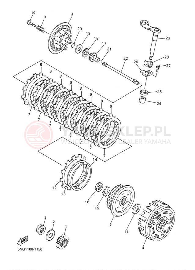 Schemat "sprzęgło" do Yamaha WR426F WR426FP