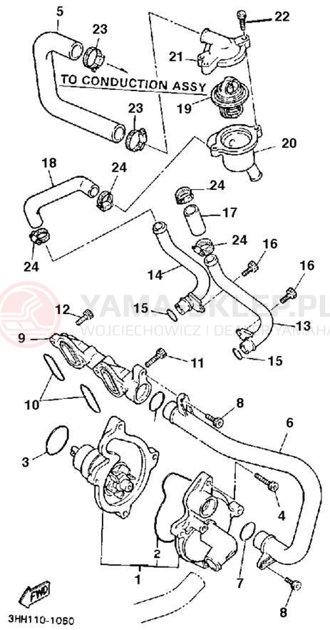 Schemat "Pompa wody" do Yamaha FZR600RD