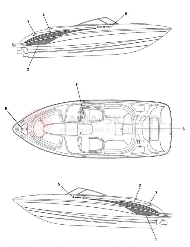 Schemat "naklejki" do Yamaha SX230 SRT1000AE