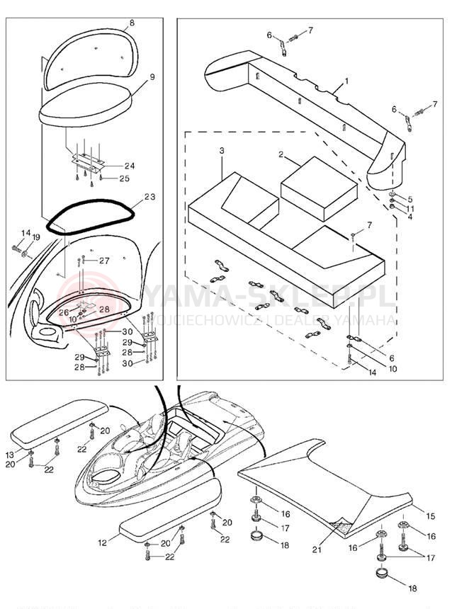Schemat "Schowek pod siedzeniem," do Yamaha AR210 LST1200DB
