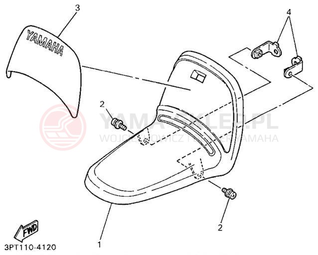 Schemat "Przedni błotnik" do Yamaha Y-ZINGER PW50G
