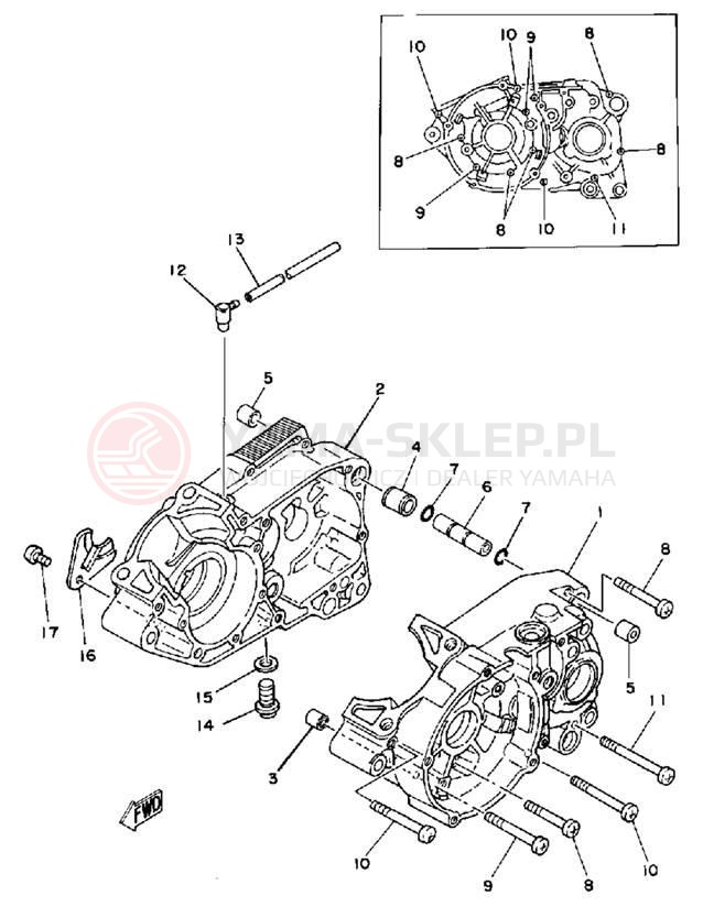 Schemat "Obudowa silnika" do Yamaha IT125H