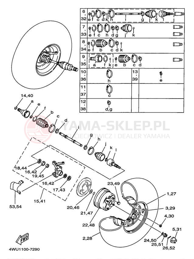 Schemat "Koło przód" do Yamaha BIG BEAR 4WD YFM350FWBJ_MNH