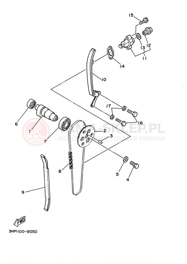 Schemat "Rozrząd - łańcuszek" do Yamaha WARRIOR YFM350XP/YFM350XPC