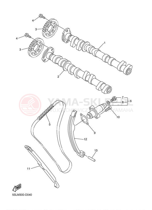 Schemat "Rozrząd - łańcuszek" do Yamaha R6S YZFR6SV/YZFR6SVC