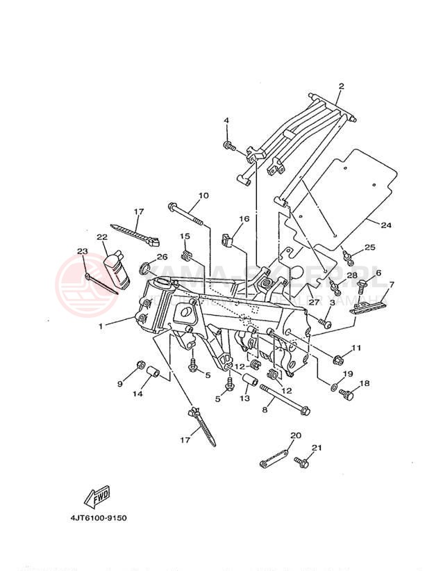 Schemat "rama" do Yamaha TZ125 TZ125