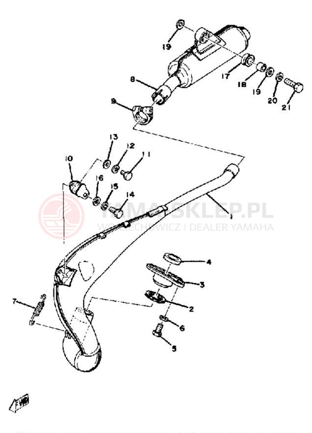 Schemat "Wydech końcowy" do Yamaha YZ125G