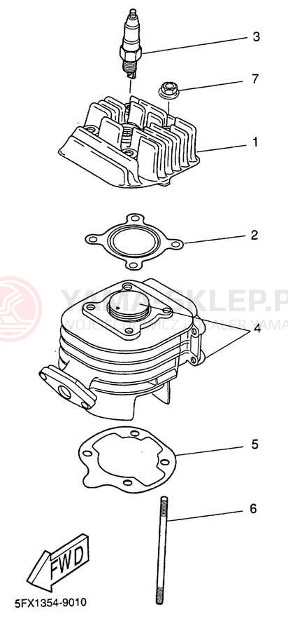 Schemat "cylinder" do Yamaha ZUMA II CW50N