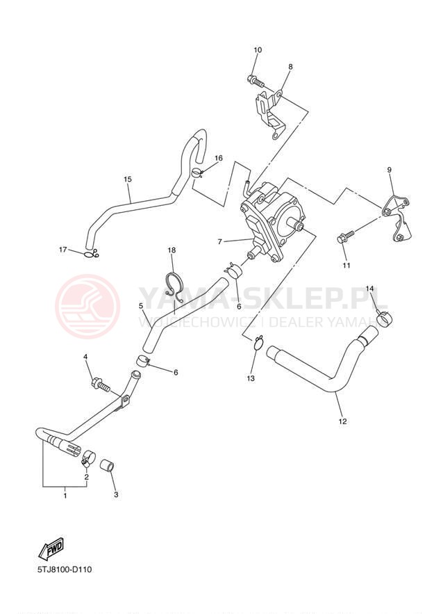 Schemat "System odbioru powietrza" do Yamaha WR450F WR450FT