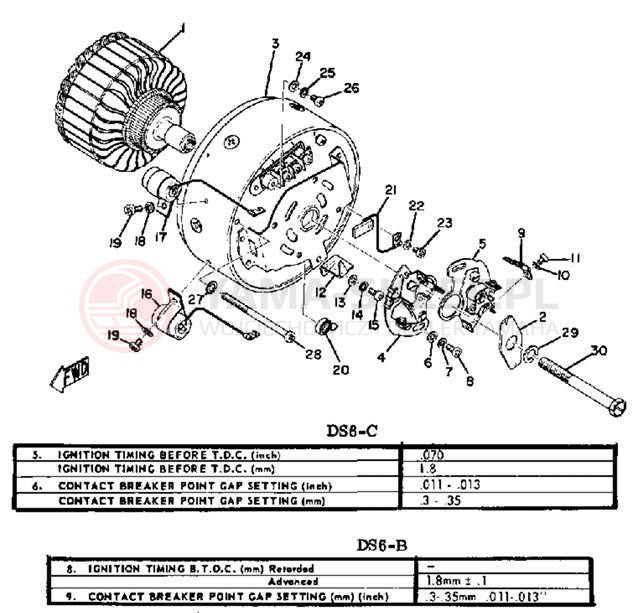 Schemat "Prądnica" do Yamaha DS6B