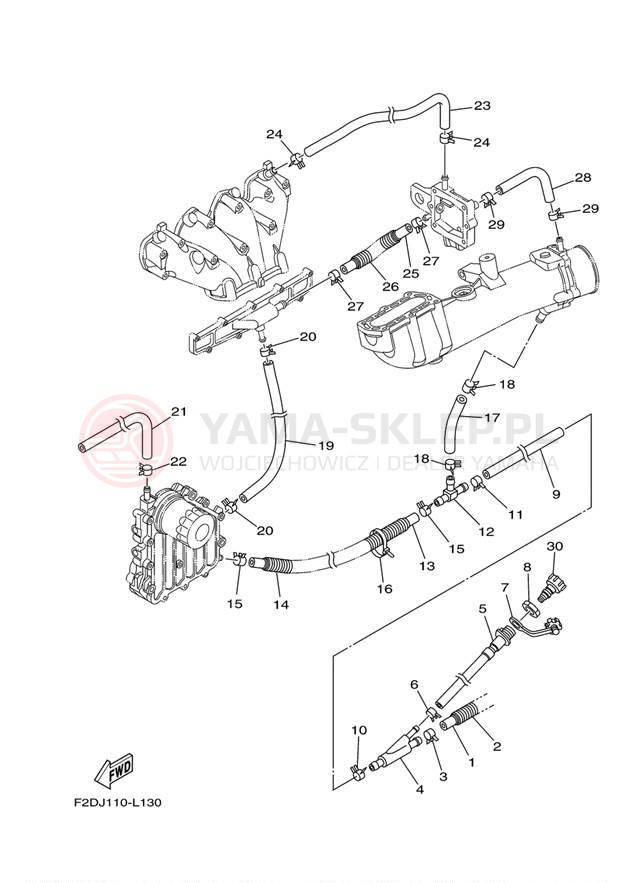 Schemat "Wydech końcowy" do Yamaha 242 LIMITED SXT1800JL