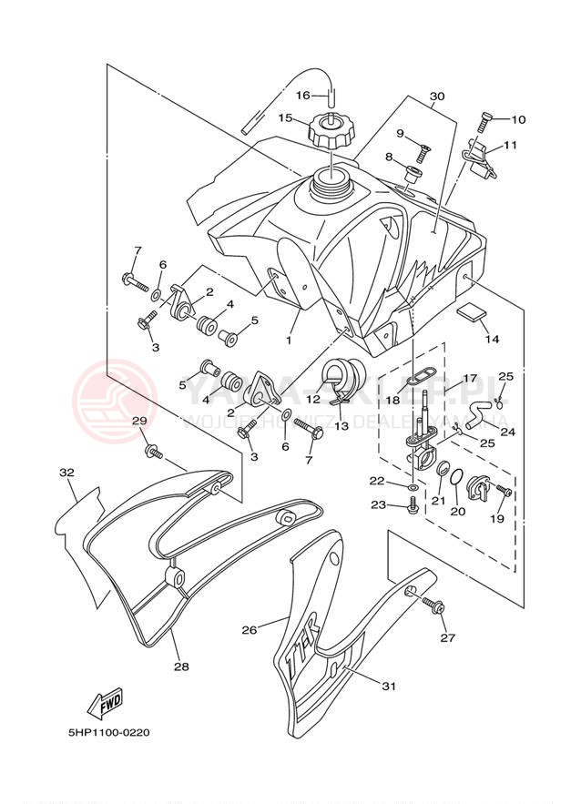 Schemat "zbiornik paliwa" do Yamaha TTR125L TTR125LM