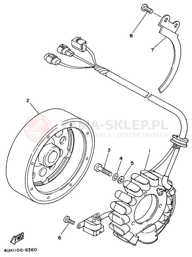 Schemat "prądnica" do Yamaha WARRIOR YFM350XH