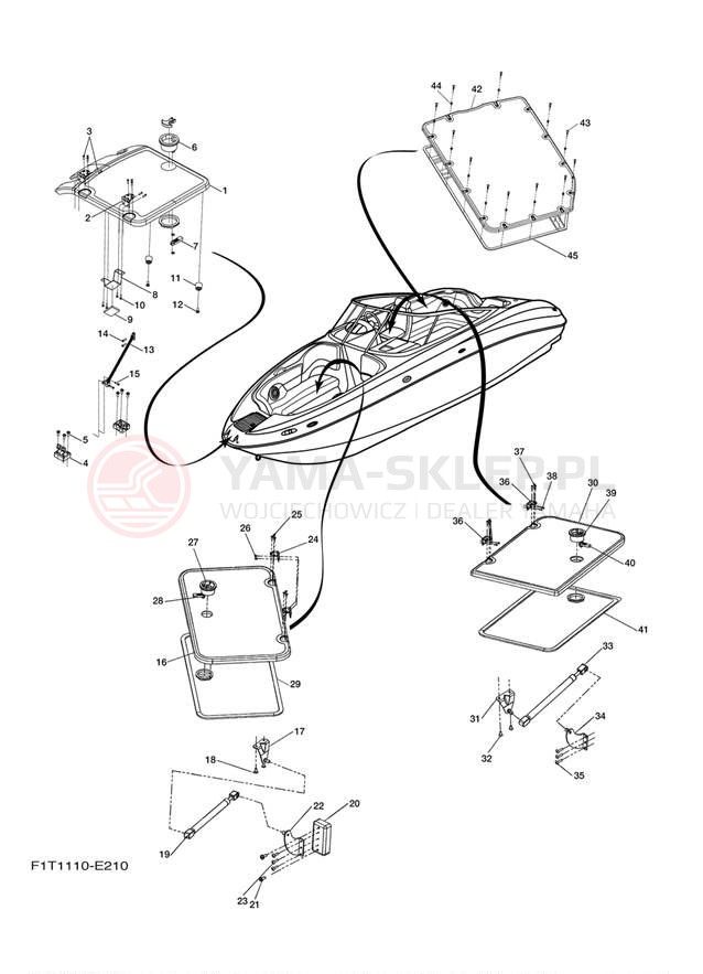 Schemat "DECK HATCH" do Yamaha SR210 FRT1100F