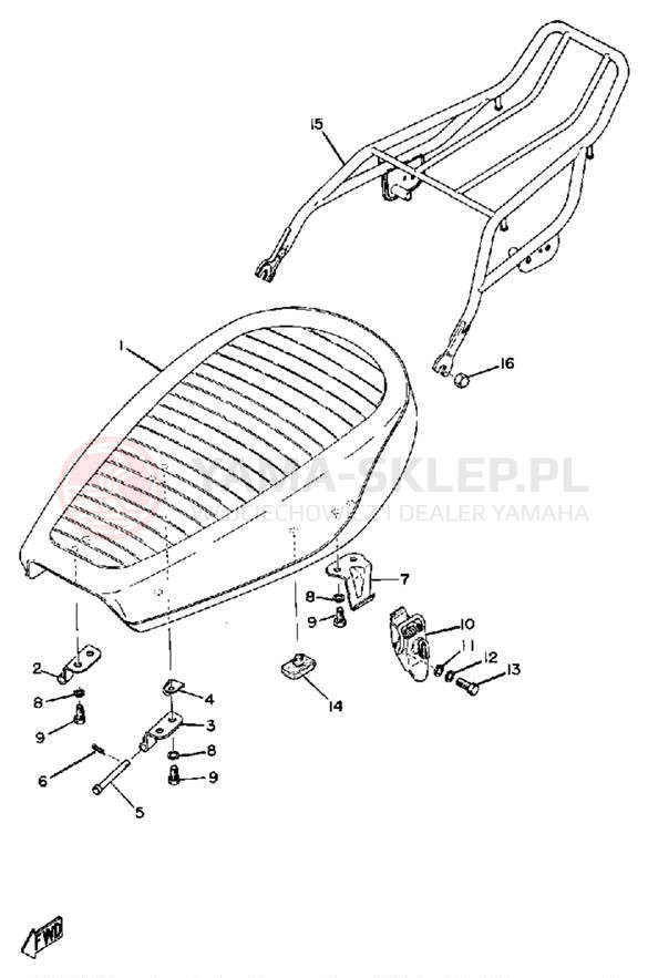Schemat "siedzenie" do Yamaha DT175B