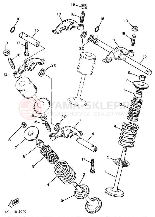 Schemat "zawory" do Yamaha XT600UC/XT600U