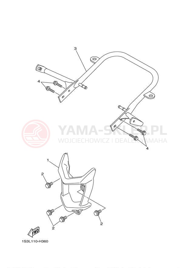 Schemat "osłona / stelaż" do Yamaha RAPTOR 700 SE YFM7RSEZ