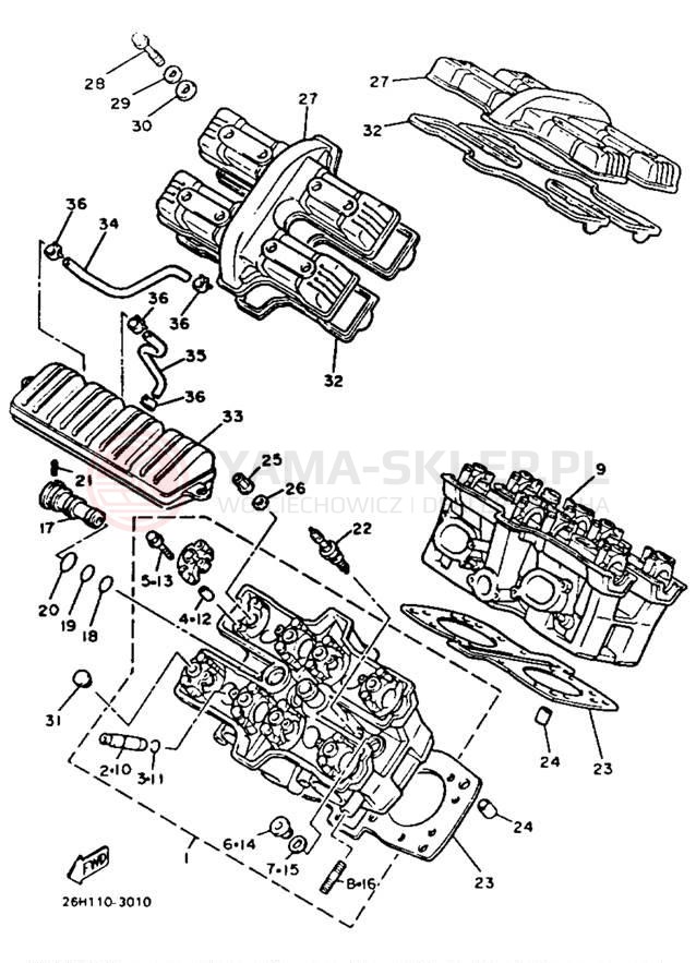 Schemat "głowica" do Yamaha XVZ12DL/XVZ12DKC2