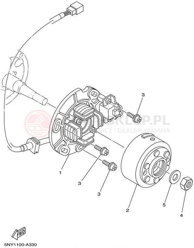 Schemat "prądnica" do Yamaha YZ125 YZ125P