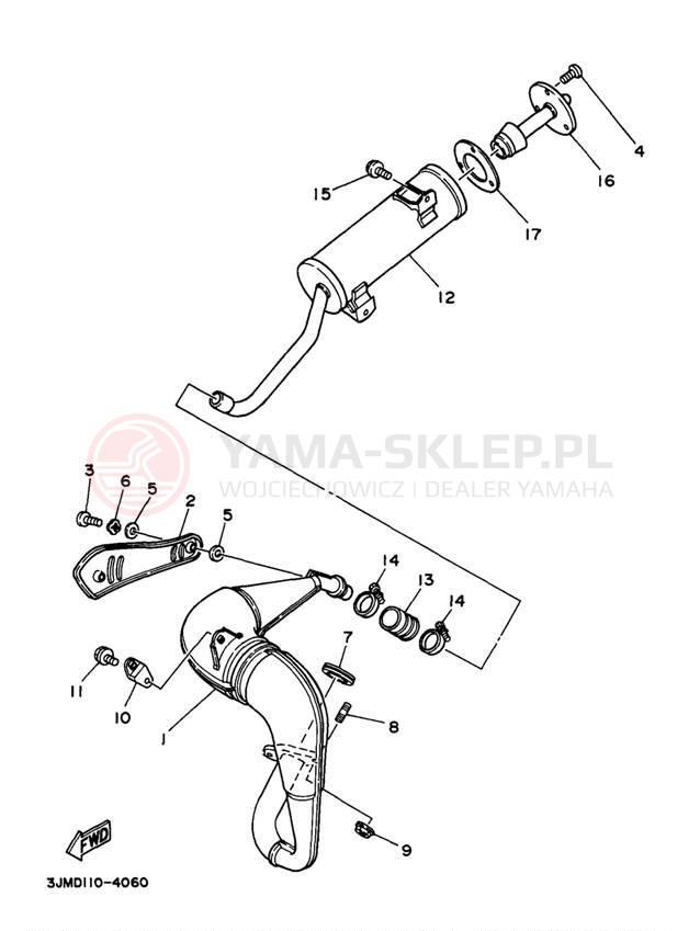 Schemat "Wydech końcowy" do Yamaha BLASTER YFS200J_MN