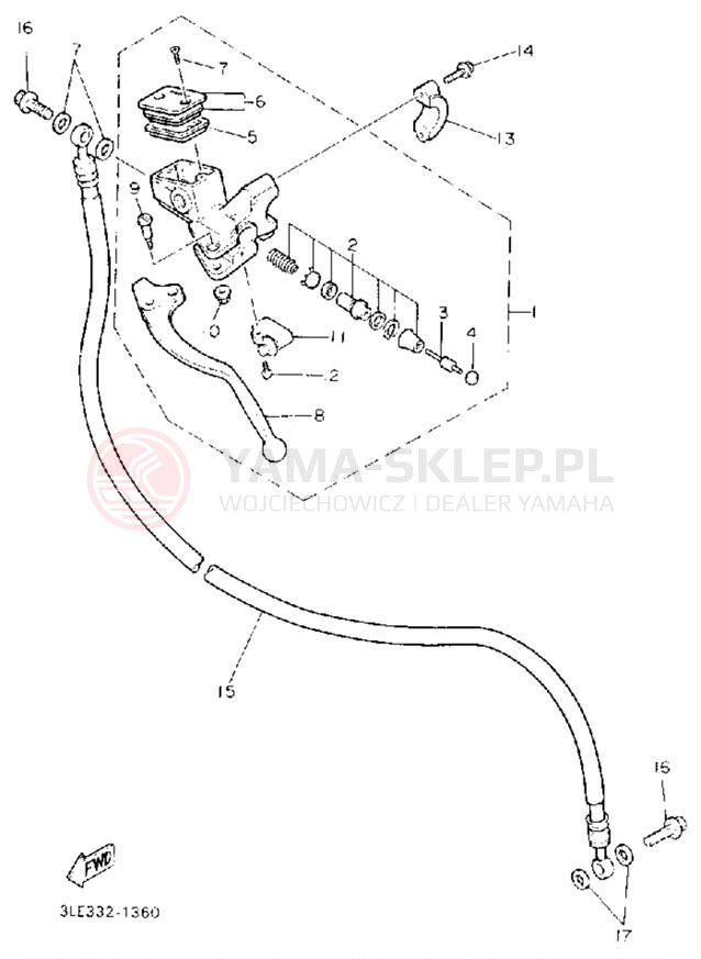 Schemat "Pompa hamulcowa przednia" do Yamaha FZR1000D/FZR1000DC