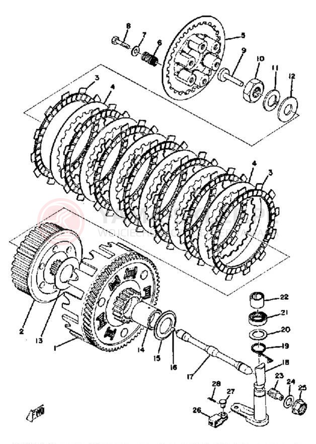 Schemat "sprzęgło" do Yamaha MX400B