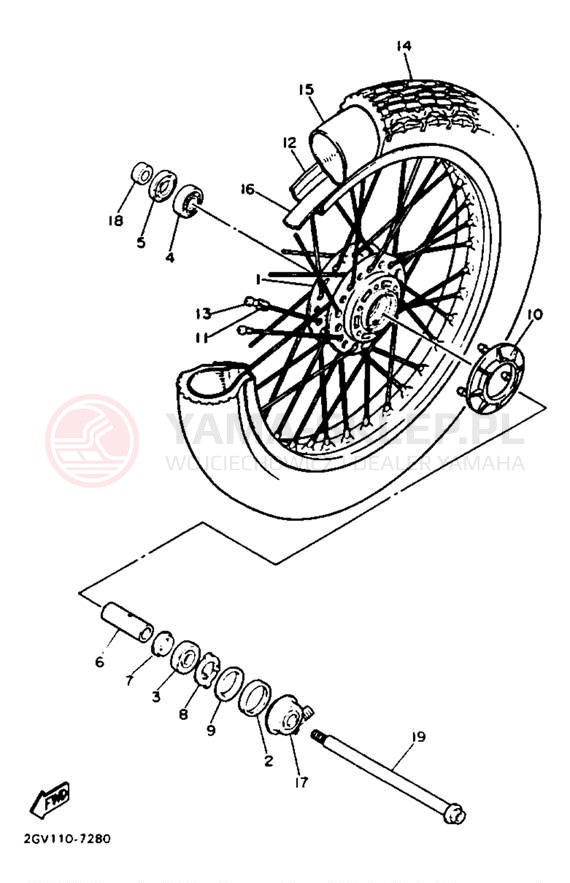 Schemat "Koło przód" do Yamaha VIRAGO 535 XV535TC/XV535T