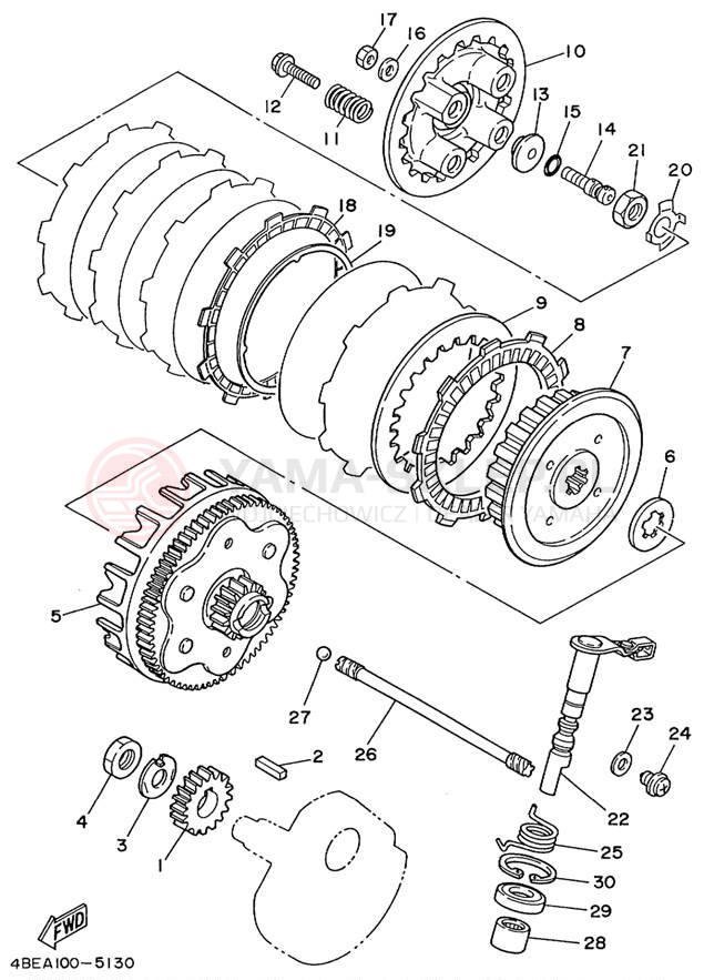 Schemat "sprzęgło" do Yamaha TTR225 TTR225L/TTR225LC