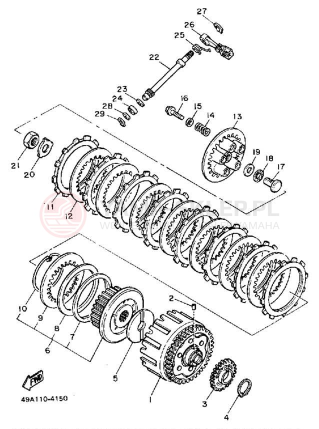 Schemat "sprzęgło" do Yamaha FJ600LC/FJ600L