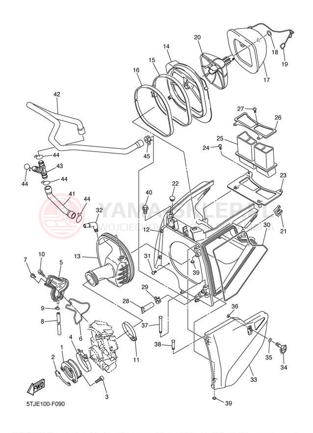 Schemat "Wtrysk paliwa" do Yamaha WR450F WR450FW