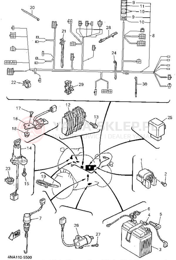 Schemat "układ elektryczny" do Yamaha YZF600RGC