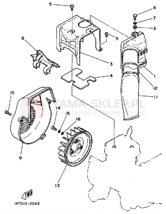 Schemat "Obudowa wentylatora" do Yamaha RIVA 50 CA50S