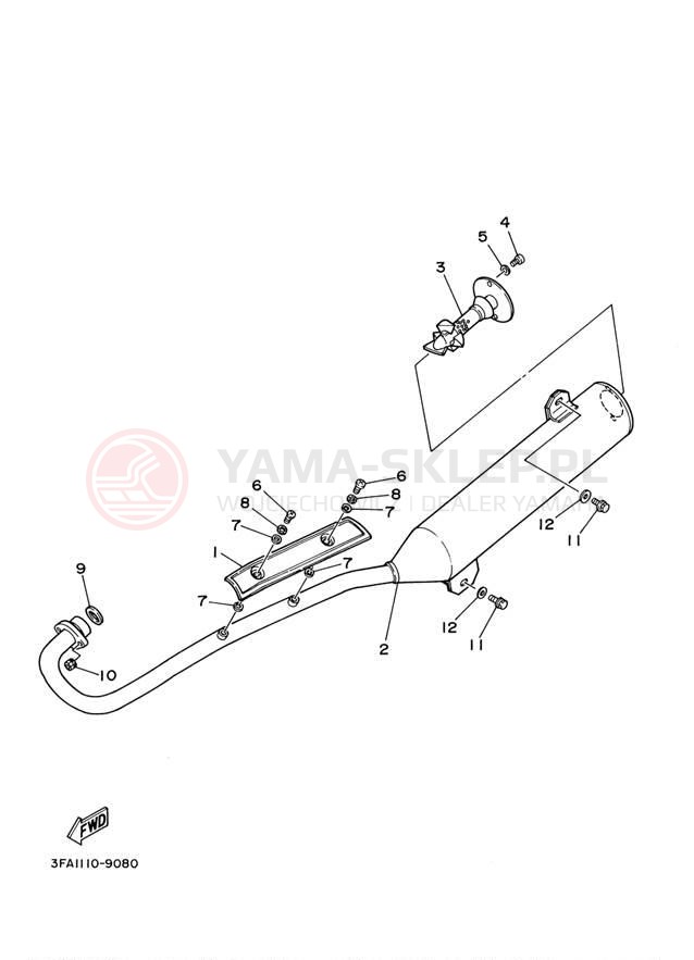 Schemat "Wydech końcowy" do Yamaha BREEZE YFA1S/YFA1SC
