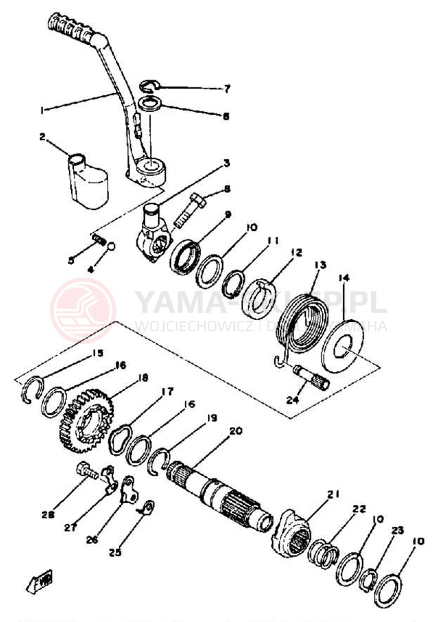 Schemat "rozrusznik" do Yamaha YZ250C