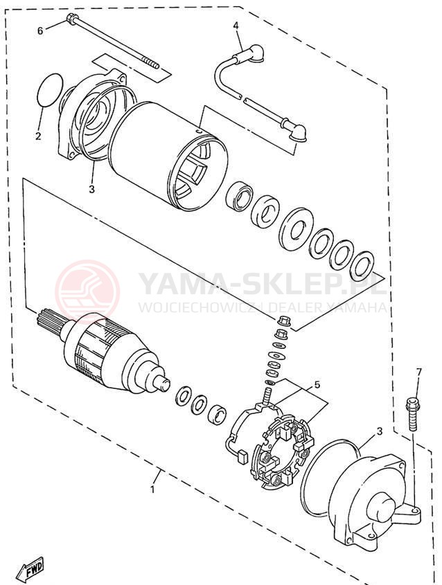 Schemat "rozrusznik" do Yamaha R1 YZFR1L/YZFR1LC